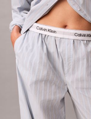 Пижамные брюки Poplin для мужчин, хлопок — Calvin Klein, цвет: Полосатый — фото 4