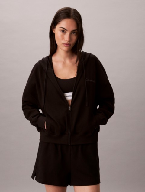 Женские худи Calvin Klein Logo Cotton Jersey Full Zip