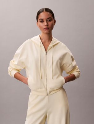 Logo Cotton Jersey Full Zip Hoodie, Pear Sorbet