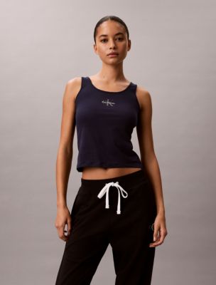 Cotton Stretch Lounge Tank Top, Shoreline