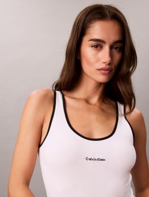 Женский топ Calvin Klein Cotton Stretch Lounge Tank Top, цвет: Яркий белый — фото 2