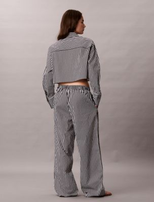 Сорочка Poplin, укороченный, хлопок — Calvin Klein, цвет: Полосатый — фото 4
