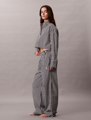 Сорочка Poplin, укороченный, хлопок — Calvin Klein, цвет: Полосатый — фото 6