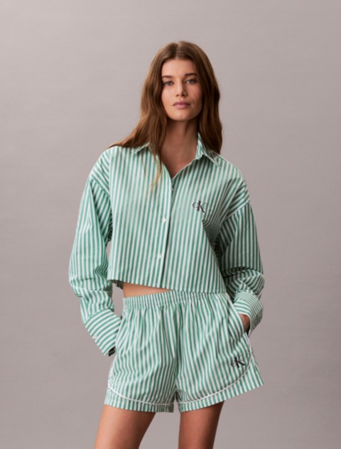 Сорочка Poplin, укороченный, хлопок — Calvin Klein