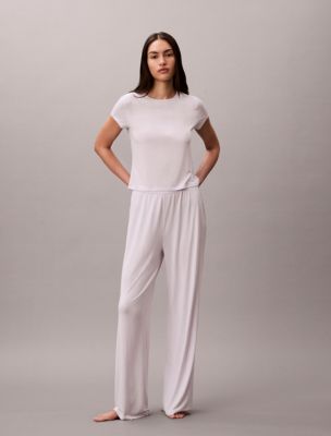 Modal Stretch Drop Needle Wide Leg Pants, Frosty Lilac