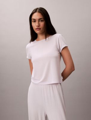 Modal Stretch Drop Needle Baby Tee, Frosty Lilac