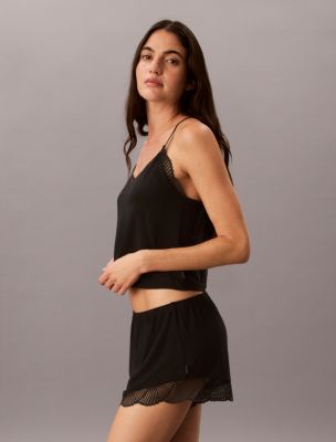 Женский топ Calvin Klein Ultra Soft Modal Rib Lace Cami, цвет: Чёрный — фото 4