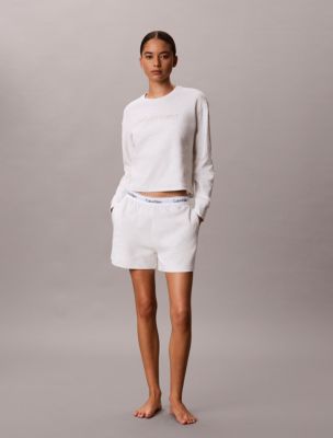 Icon Cotton Terry Sleep Shorts, Snow Heather