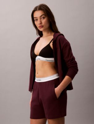 Пижамные шорты Icon, хлопок, махра — Calvin Klein, цвет: Тёмный ягодный — фото 3