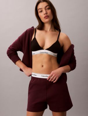 Пижамные шорты Icon, хлопок, махра — Calvin Klein, цвет: Тёмный ягодный — фото 4