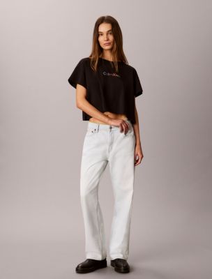 Женские футболки Calvin Klein Cotton Stretch Lounge Pride Boxy Crop Tee — фото 2