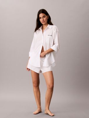 Cotton Poplin Script Sleep Shirt - thumbnail 4