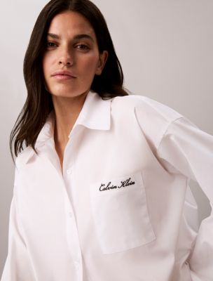 Сорочка Script, хлопок — Calvin Klein, цвет: Белый — фото 3