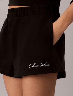 Пижамные шорты, с логотипом, хлопок, джерси — Calvin Klein, цвет: Чёрный — фото 4