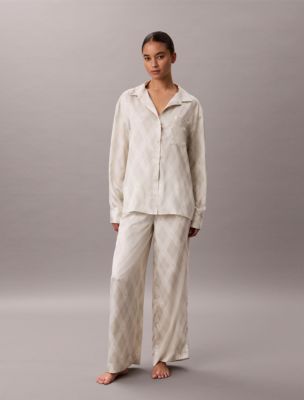 Сорочка, на пуговицах, атлас — Calvin Klein, цвет: С ромбами — фото 2
