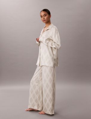 Сорочка, на пуговицах, атлас — Calvin Klein, цвет: С ромбами — фото 4