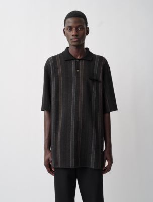 Cole Jacquard Polo, Stoned Black