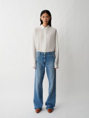 02 Low Rise Straight Jeans, Light Blue