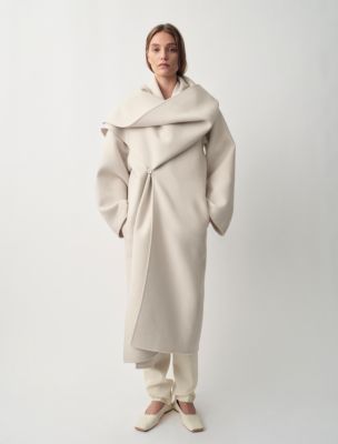 Amelia Draped Coat, Seedpearl