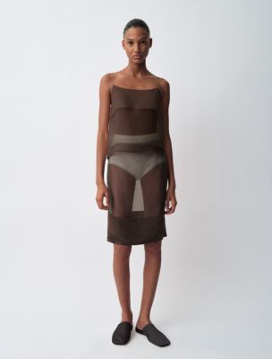 Mabel Sheer Skirt, Espresso
