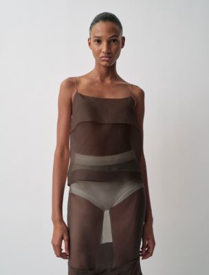 Carmen Sheer Tank Top, Espresso