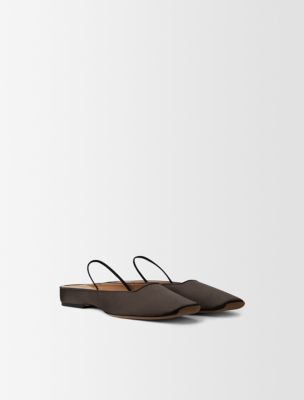 Женские балетки Calvin Klein Lana Silk Satin Ballerina, цвет: Тёмно-коричневый — фото 2