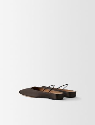 Женские балетки Calvin Klein Lana Silk Satin Ballerina, цвет: Тёмно-коричневый — фото 3