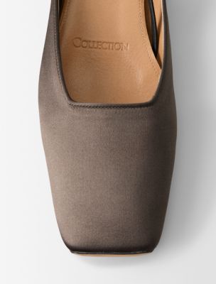 Женские балетки Calvin Klein Lana Silk Satin Ballerina, цвет: Тёмно-коричневый — фото 4