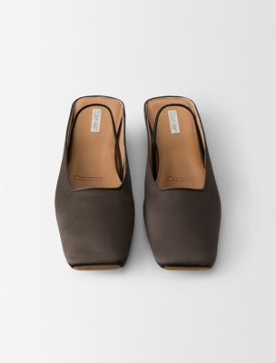 Женские балетки Calvin Klein Lana Silk Satin Ballerina, цвет: Тёмно-коричневый — фото 5