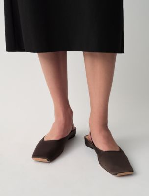 Женские балетки Calvin Klein Lana Silk Satin Ballerina, цвет: Тёмно-коричневый — фото 6