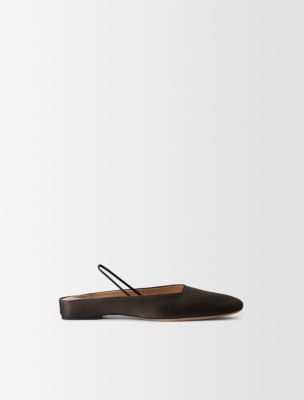 Kate Silk Satin Ballerina Flat, Espresso
