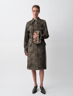 Carla Pony Car Coat, Black / White