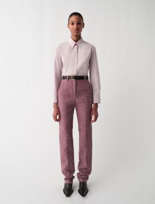 Daisy Slim Button-Down Shirt, Baby Pink