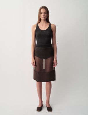 Ella Ribbed Tank Top, Granite