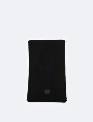 Solid Ribbed Scarf, Black Beauty
