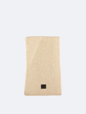 Solid Ribbed Scarf, Unbleached Heather