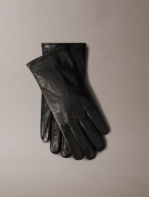 Gants en cuir avec fermeture éclair latérale pour hommes, Black Beauty