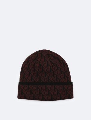 Allover Monogram Logo Beanie, Black/Tawny Port