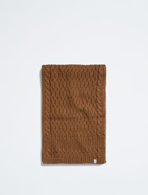 Solid Cable Knit Scarf, Otter