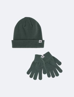 Kids' Beanie and Gloves Set, Icy Pine
